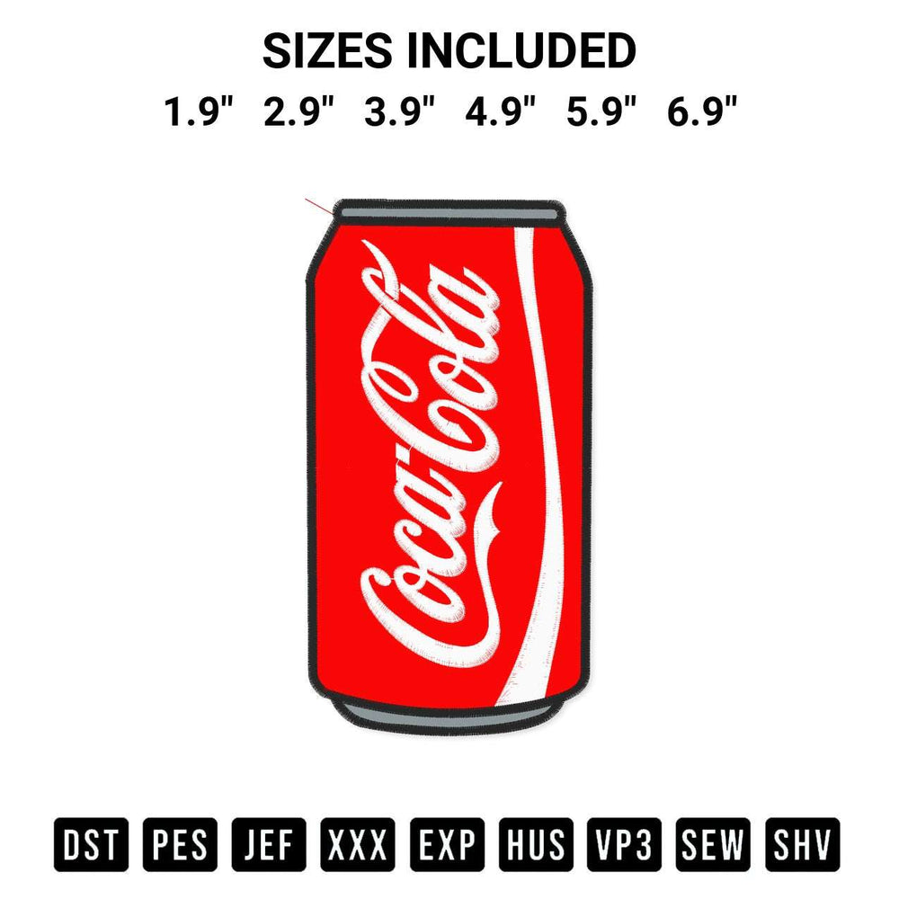 Add a unique touch to your apparel with the Coca Cola Embroidery Design embroidery file. Premium instant download available now on Designspacks.com. Available sizes: 1.9", 2.9", 3.9", 4.9", 5.9", 6.9".