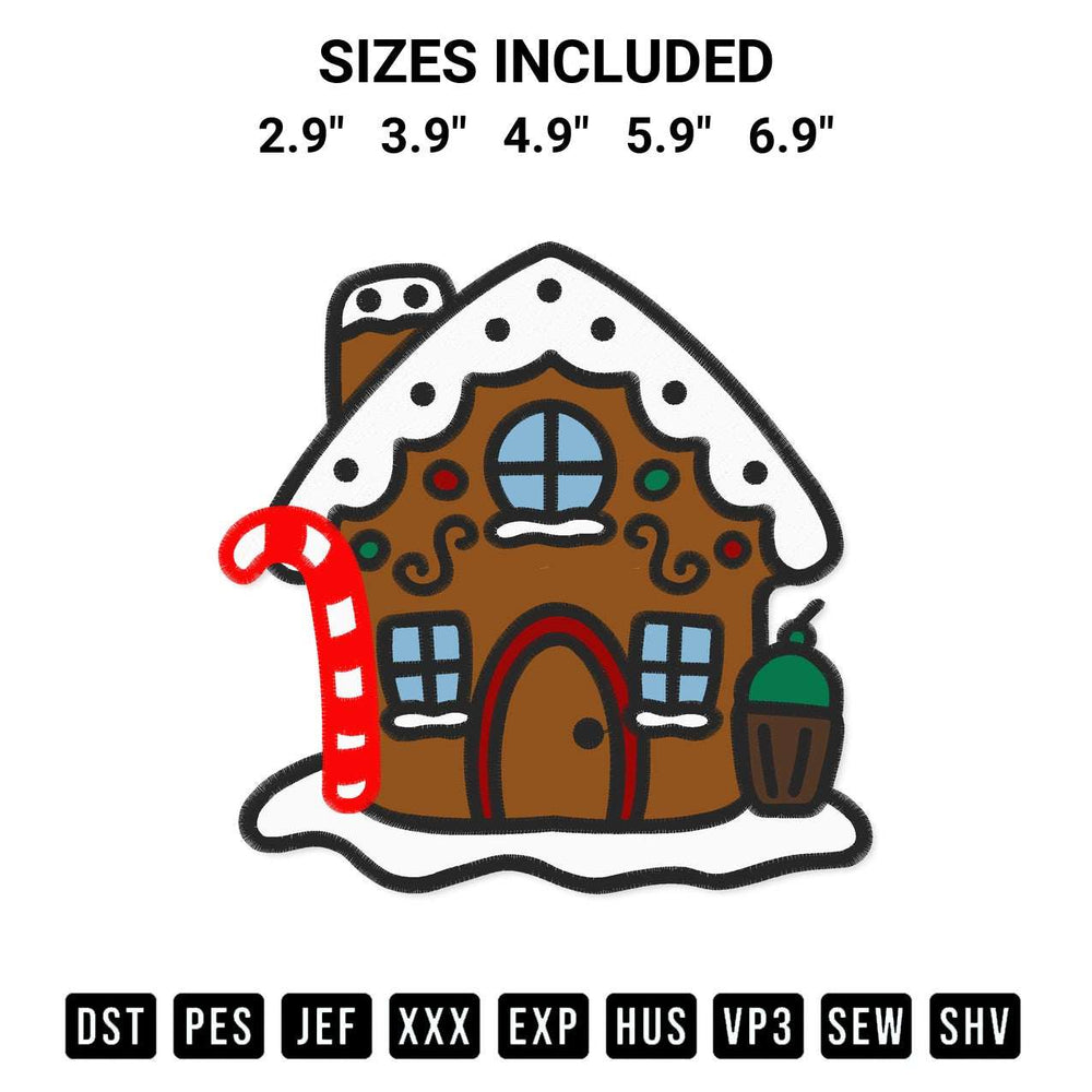 Elevate your next project with our Gingerbread House Christmas Embroidery Design embroidery file. Shop high-quality digital patterns instantly at Designspacks.com. Available sizes: 2.9", 3.9", 4.9", 5.9", 6.9".