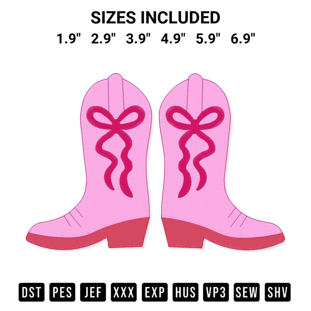 Elevate your next project with our Cowgirl Boot Embroidery Design embroidery file. Shop high-quality digital patterns instantly at Designspacks.com. Available sizes: 1.9", 2.9", 3.9", 4.9", 5.9", 6.9".