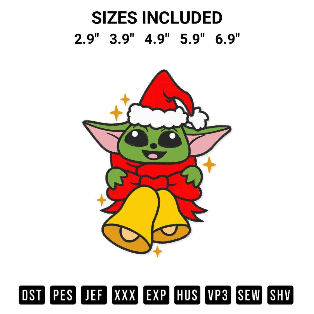 Shop the Baby Yoda Santa Claus Embroidery Design machine embroidery pattern at Designspacks.com. Beautifully digitized for flawless stitching on any fabric. Available sizes: 2.9", 3.9", 4.9", 5.9", 6.9".