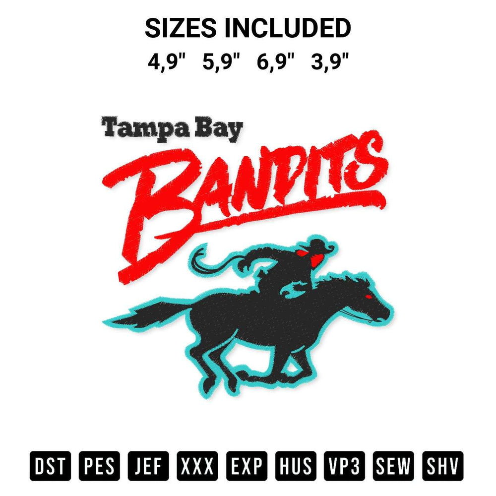 Download the Tampa Bay Bandits Return With New Usfl Logo Embroidery Design machine embroidery design exclusively at Designspacks.com. Premium digitized pattern for apparel and DIY crafts. Available sizes: 4,9", 5,9", 6,9", 3,9".