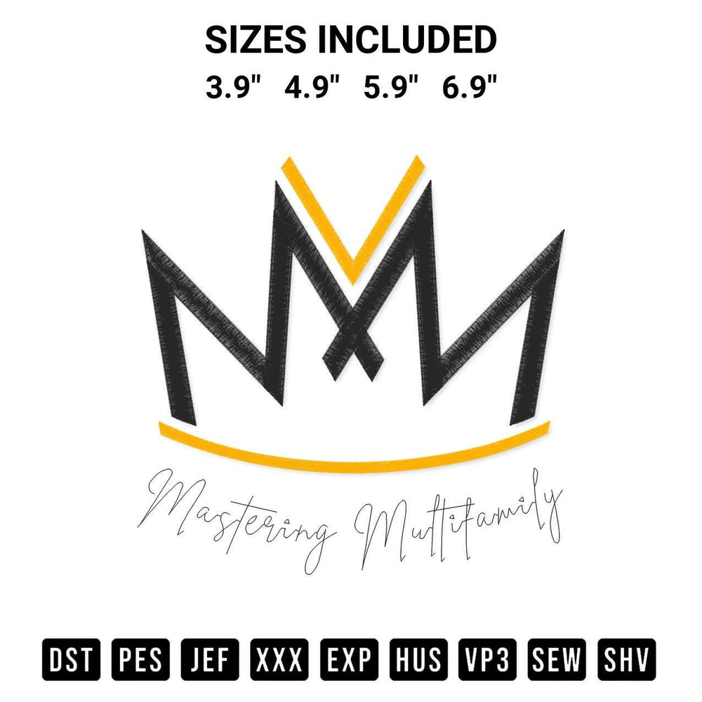 Looking for the perfect pattern? Download the Mastering Multifamily Embroidery Design embroidery design today at Designspacks.com. Crisp, clean stitching guaranteed. Available sizes: 3.9", 4.9", 5.9", 6.9".