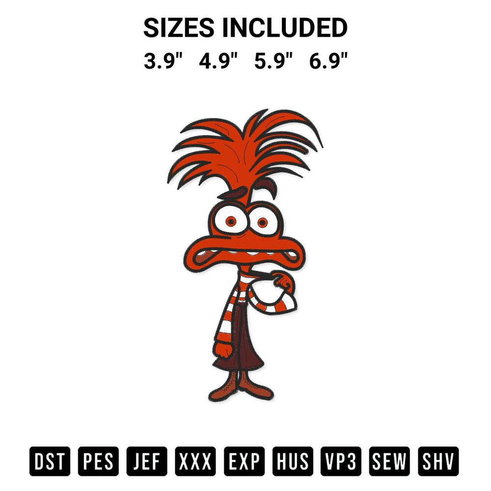 Download the Anxiety Inside Out 2 Embroidery Design machine embroidery design exclusively at Designspacks.com. Premium digitized pattern for apparel and DIY crafts. Available sizes: 3.9", 4.9", 5.9", 6.9".