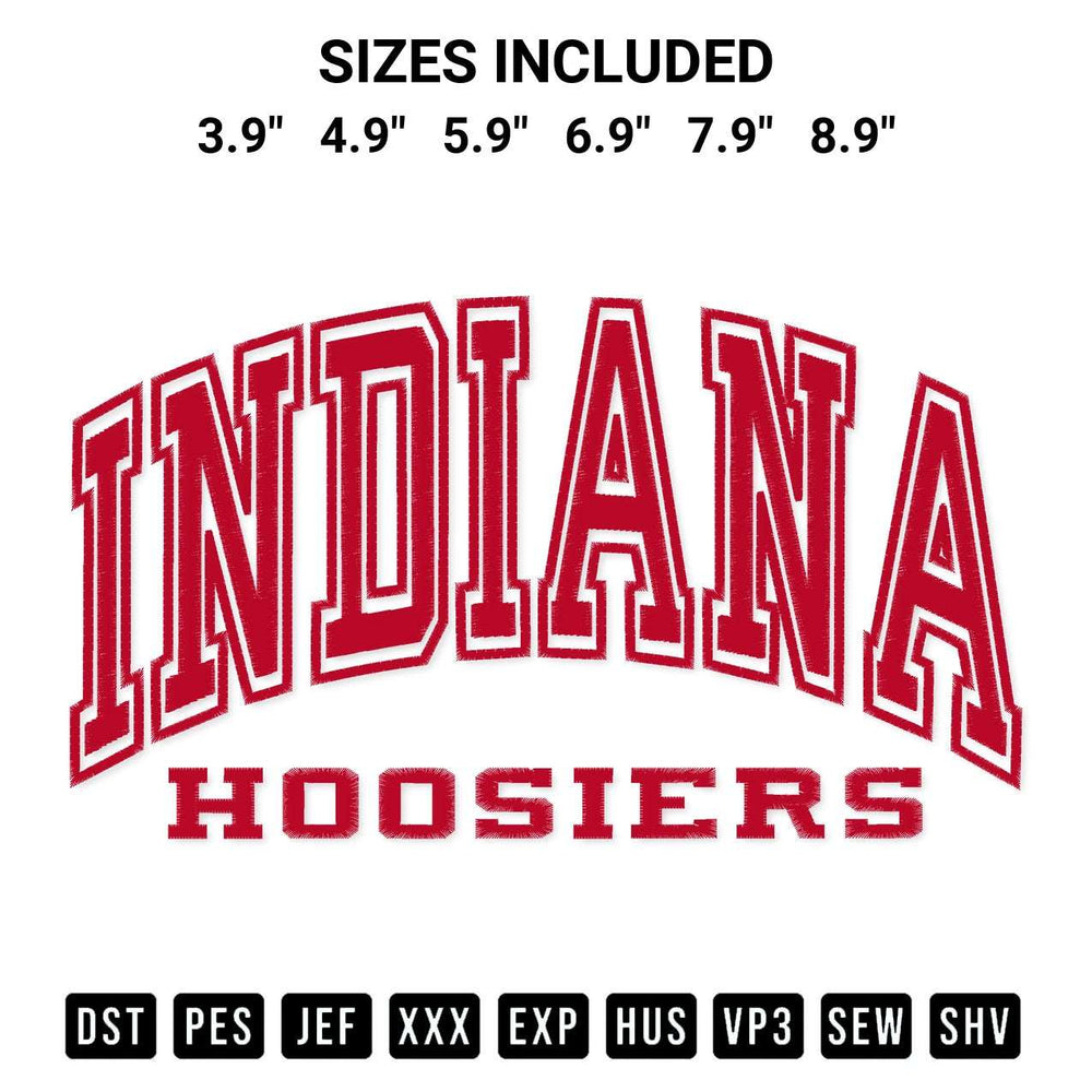 Download the Indiana Hoosiers Football Embroidery Design machine embroidery design exclusively at Designspacks.com. Premium digitized pattern for apparel and DIY crafts. Available sizes: 3.9", 4.9", 5.9", 6.9", 7.9", 8.9".