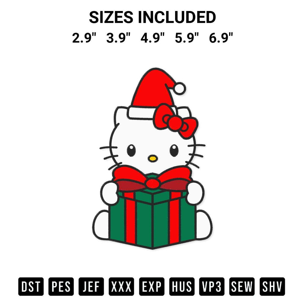 Transform your fabrics with the Hello Kitty With Christmas Gift Embroidery Design embroidery design. Instant access to premium digitized patterns at Designspacks.com. Available sizes: 2.9", 3.9", 4.9", 5.9", 6.9".