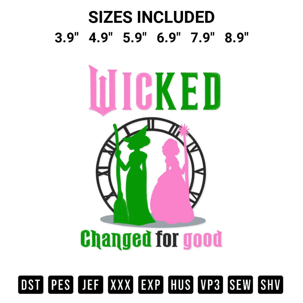 Stitch like a pro with the Wicked Change For Good Glitter Embroidery Design embroidery pattern from Designspacks.com. High-quality digital machine embroidery file. Available sizes: 3.9", 4.9", 5.9", 6.9", 7.9", 8.9".