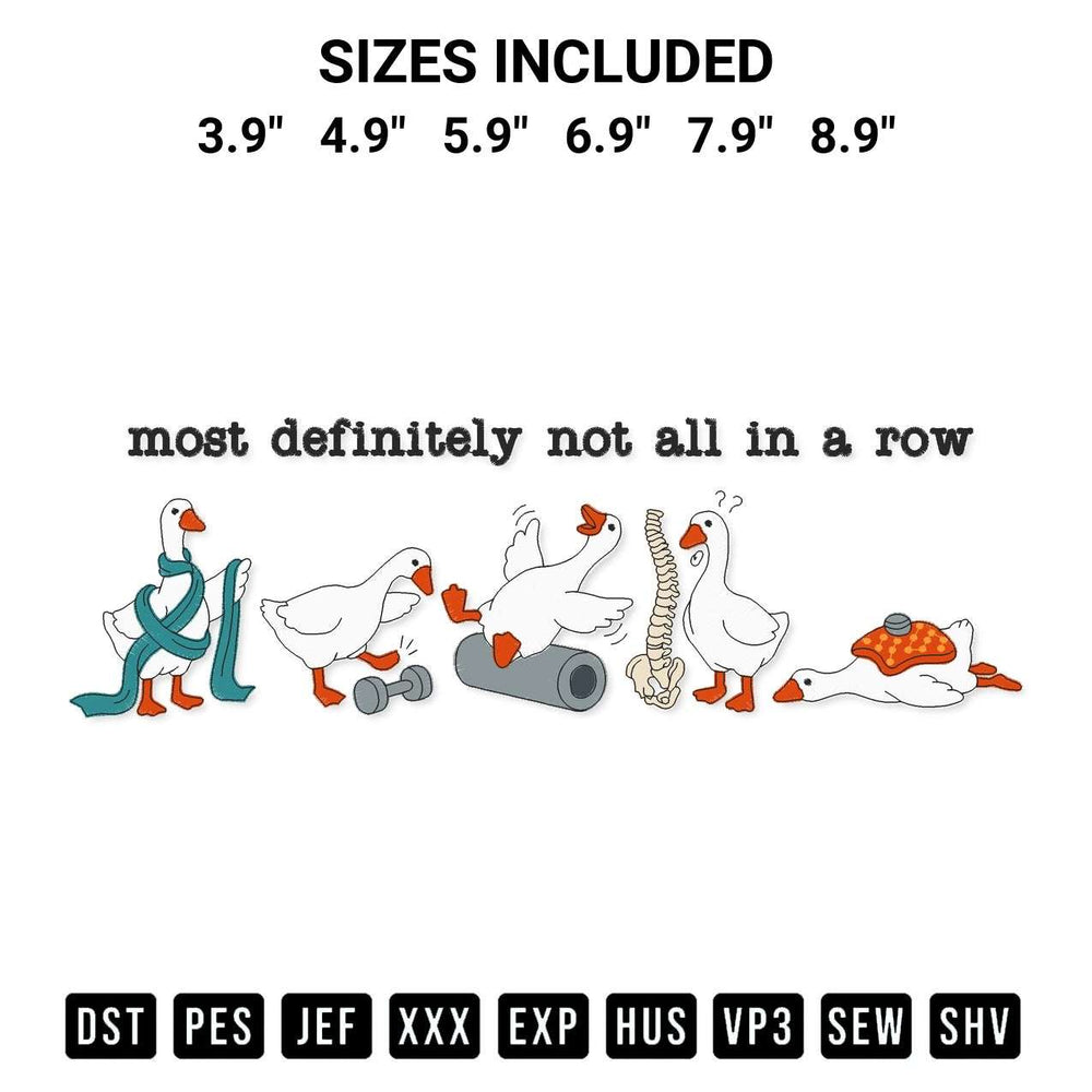 Download the Most Definitely Not All In A Row Embroidery Design machine embroidery design exclusively at Designspacks.com. Premium digitized pattern for apparel and DIY crafts. Available sizes: 3.9", 4.9", 5.9", 6.9", 7.9", 8.9".