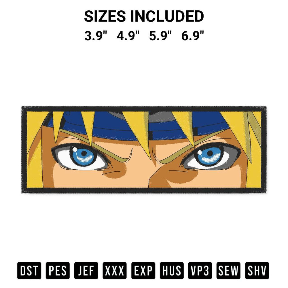 Add a unique touch to your apparel with the Minato Namikaze Eyes Embroidery Design embroidery file. Premium instant download available now on Designspacks.com. Available sizes: 3.9", 4.9", 5.9", 6.9".