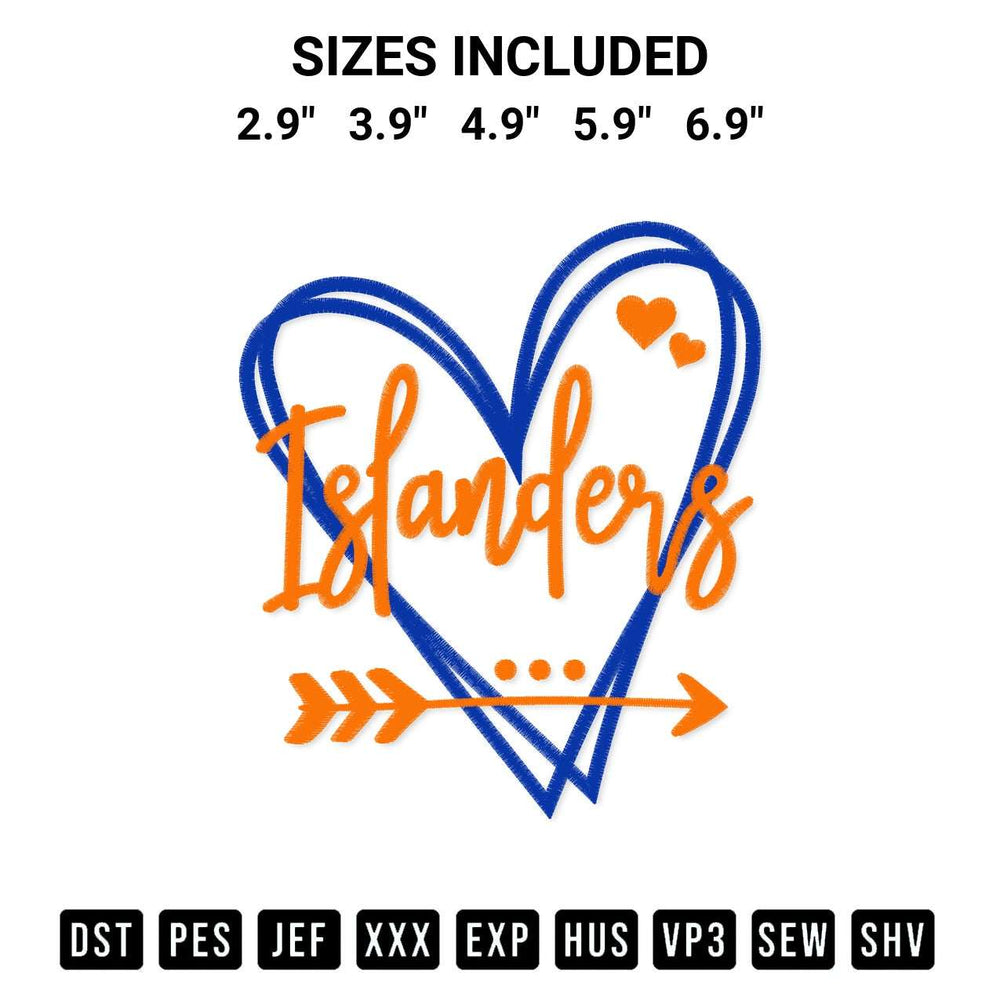 Looking for the perfect pattern? Download the New York Islanders Heart Embroidery Design embroidery design today at Designspacks.com. Crisp, clean stitching guaranteed. Available sizes: 2.9", 3.9", 4.9", 5.9", 6.9".
