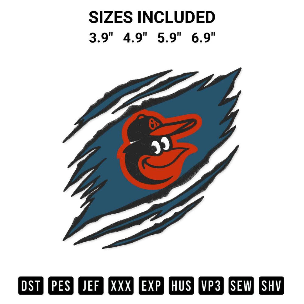 Add a unique touch to your apparel with the Baltimore Orioles Claw Embroidery Design embroidery file. Premium instant download available now on Designspacks.com. Available sizes: 3.9", 4.9", 5.9", 6.9".