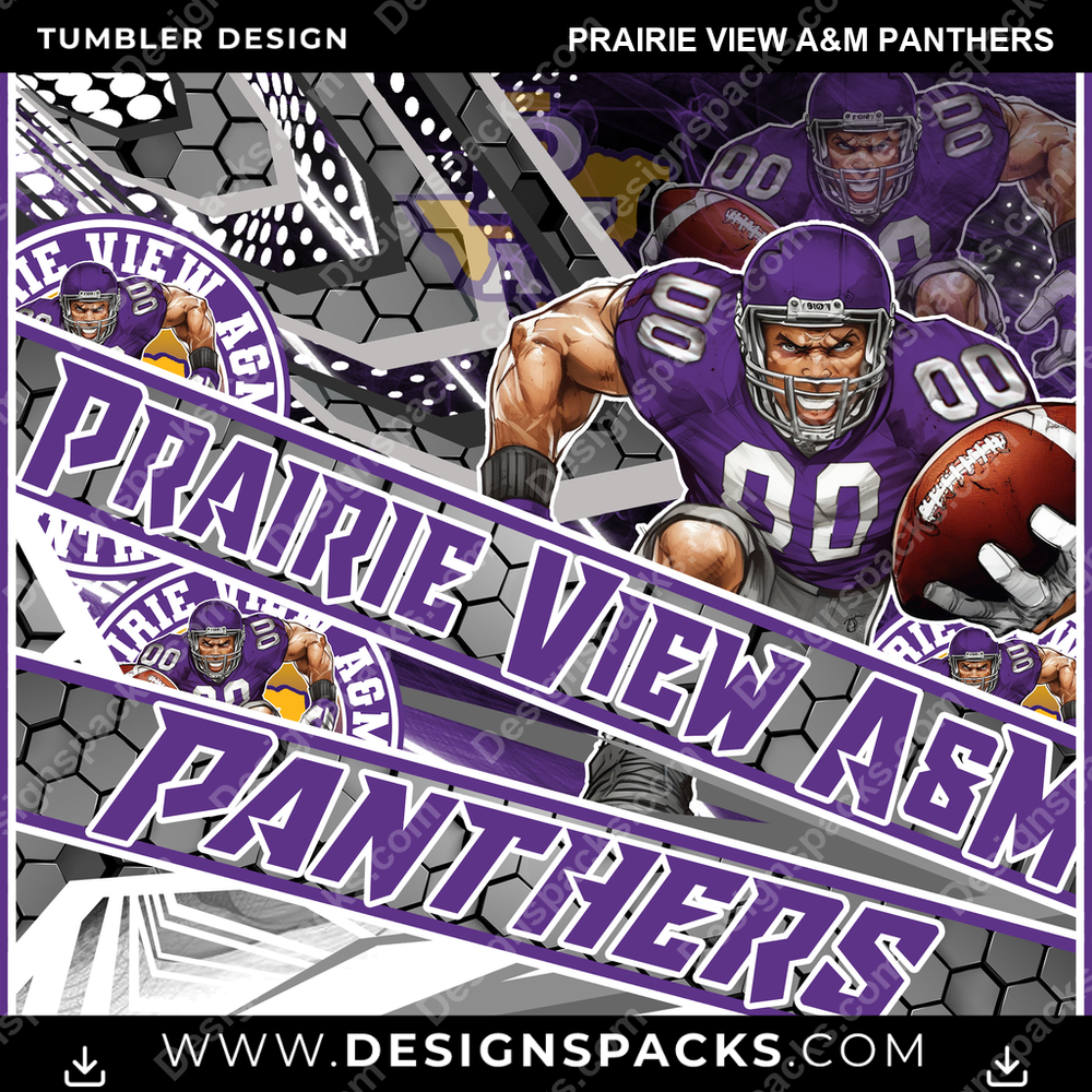 College Sport Fathead Prairie View A&M Panthers NCAA College Sport Tumbler Digital Wrap Design Download