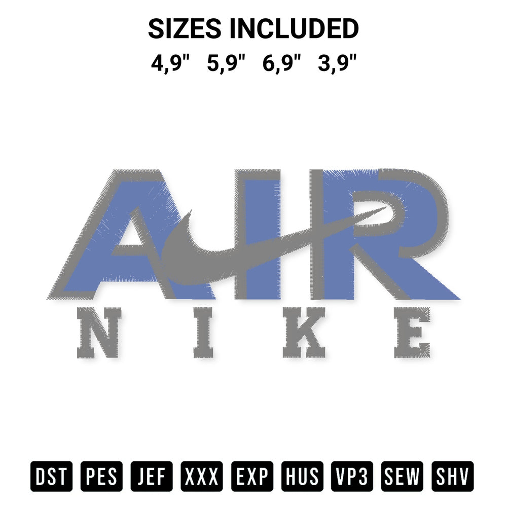 Download the Air Nike Embroidery Design machine embroidery design exclusively at Designspacks.com. Premium digitized pattern for apparel and DIY crafts. Available sizes: 4,9", 5,9", 6,9", 3,9".