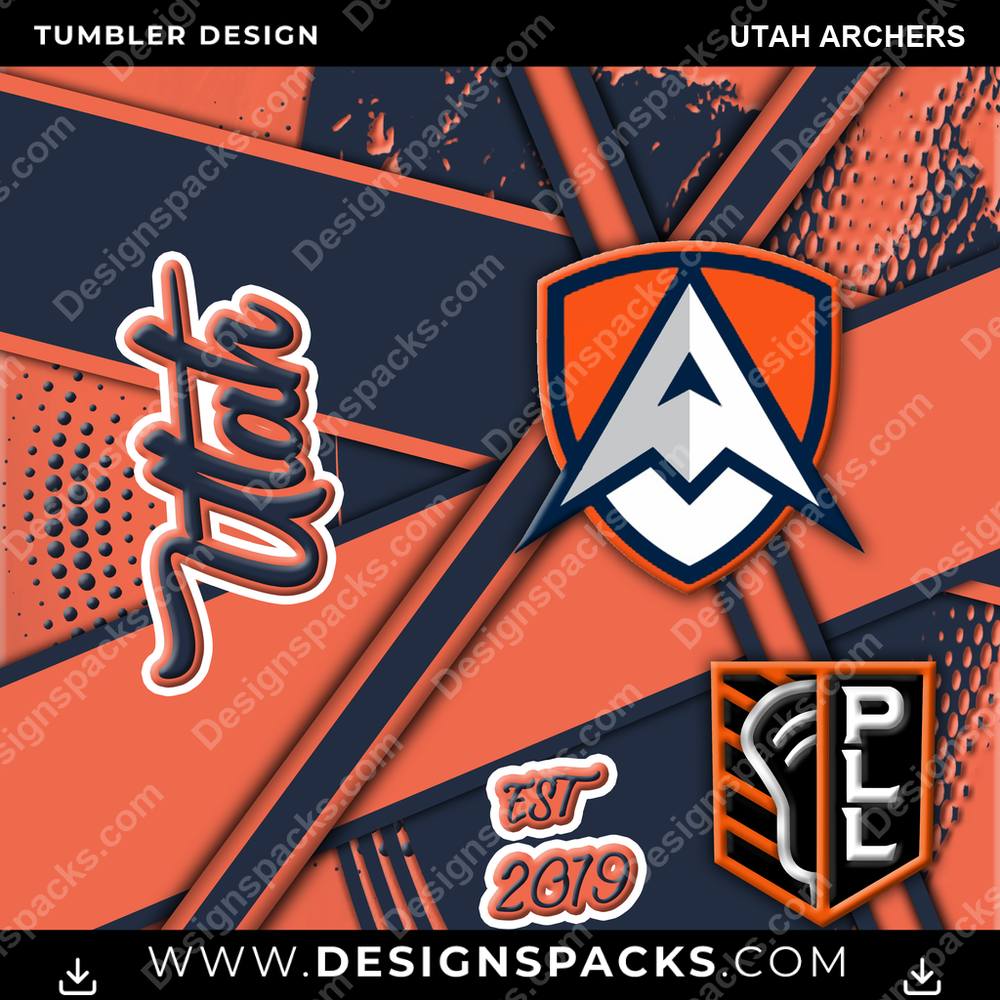 Lacrosse Team Sport Utah Archers Tumbler Digital Wrap Design