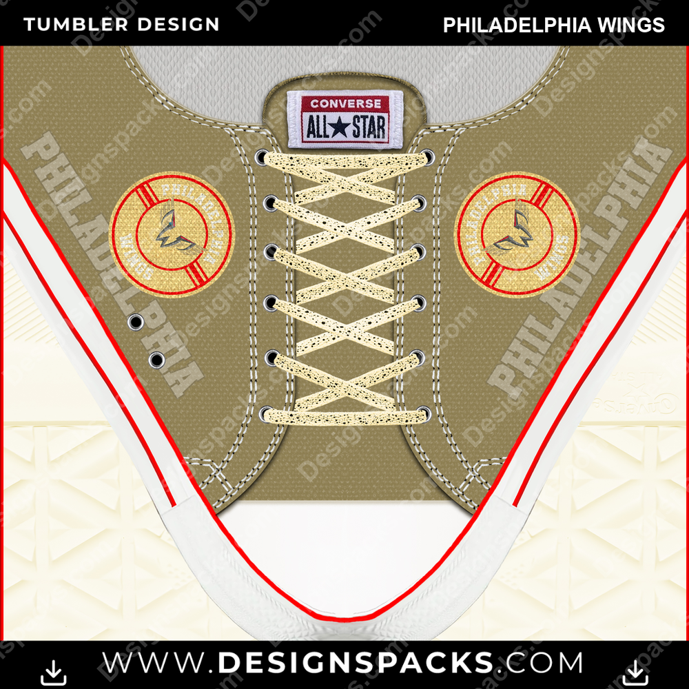 Lacrosse Converse Philadelphia Wings Tumbler Digital Wrap Design