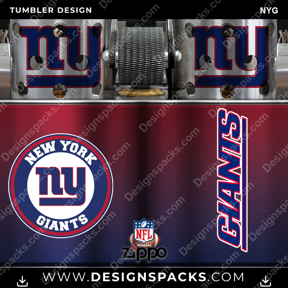Football Zippo Lighter NYG NFL Football Tumbler Digital Wrap Design Download