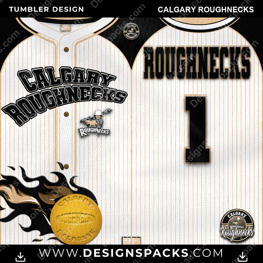 Lacrosse Team Button-Up Jersey Calgary Roughnecks Tumbler Digital Wrap Design