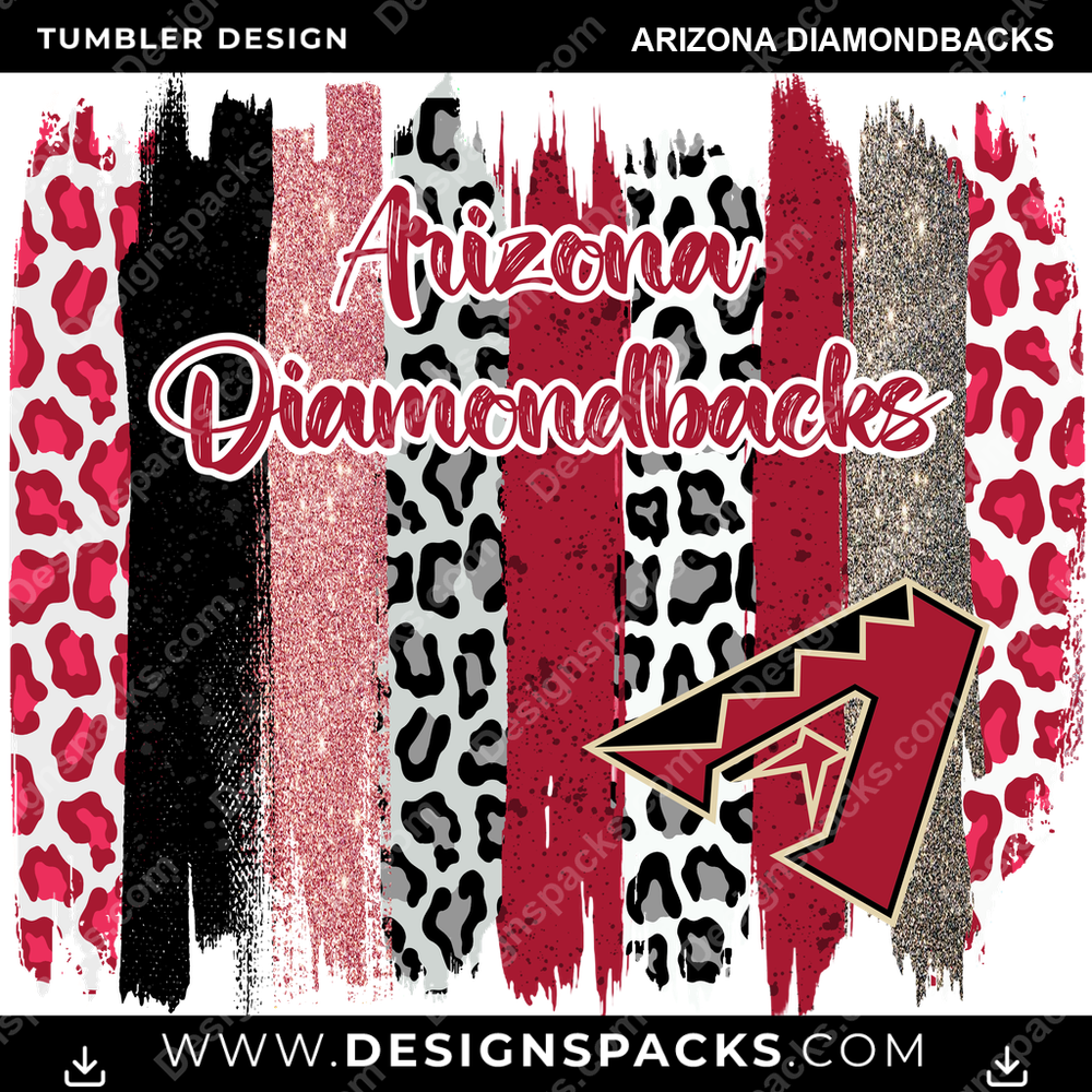 Baseball Brush Strokes Arizona Diamondbacks Tumbler Digital Wrap Design