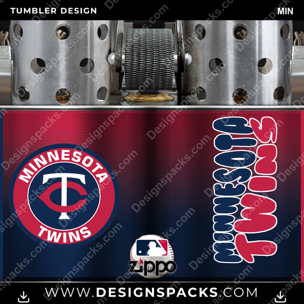 Baseball Zippo Lighter MIN Tumbler Digital Wrap Design