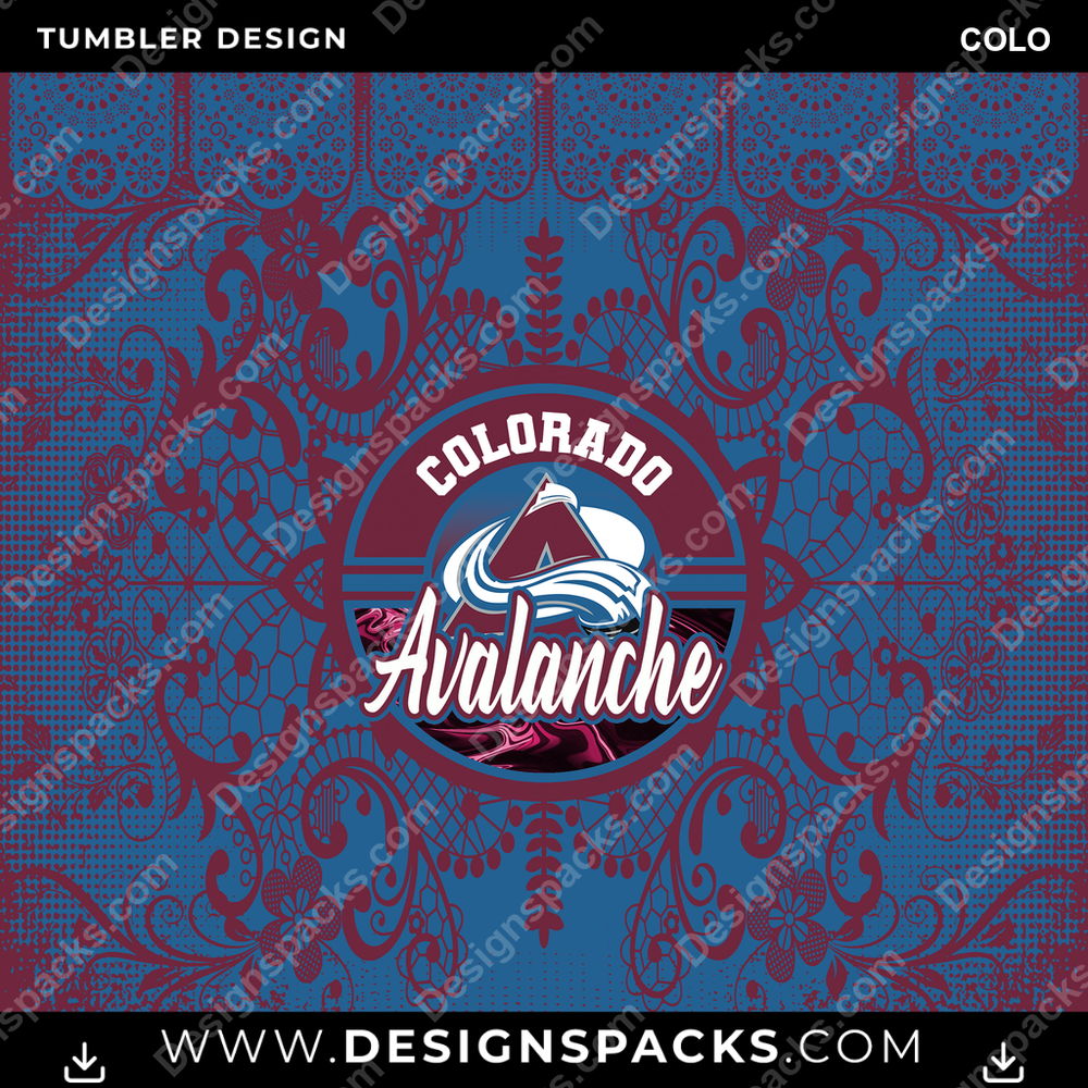 Ice Hockey Lace & Logos COLO Tumbler Digital Wrap Design