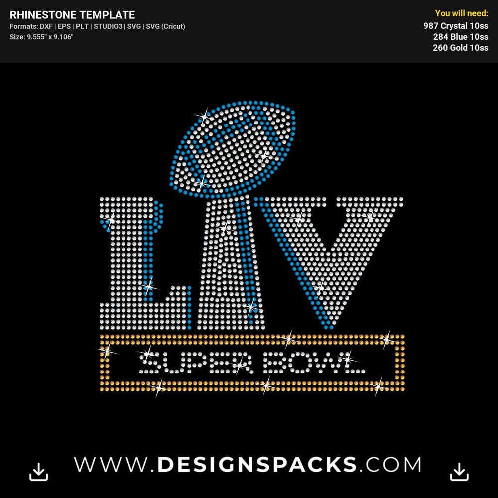 Super Bowl 2021 Rhinestone Digital Template