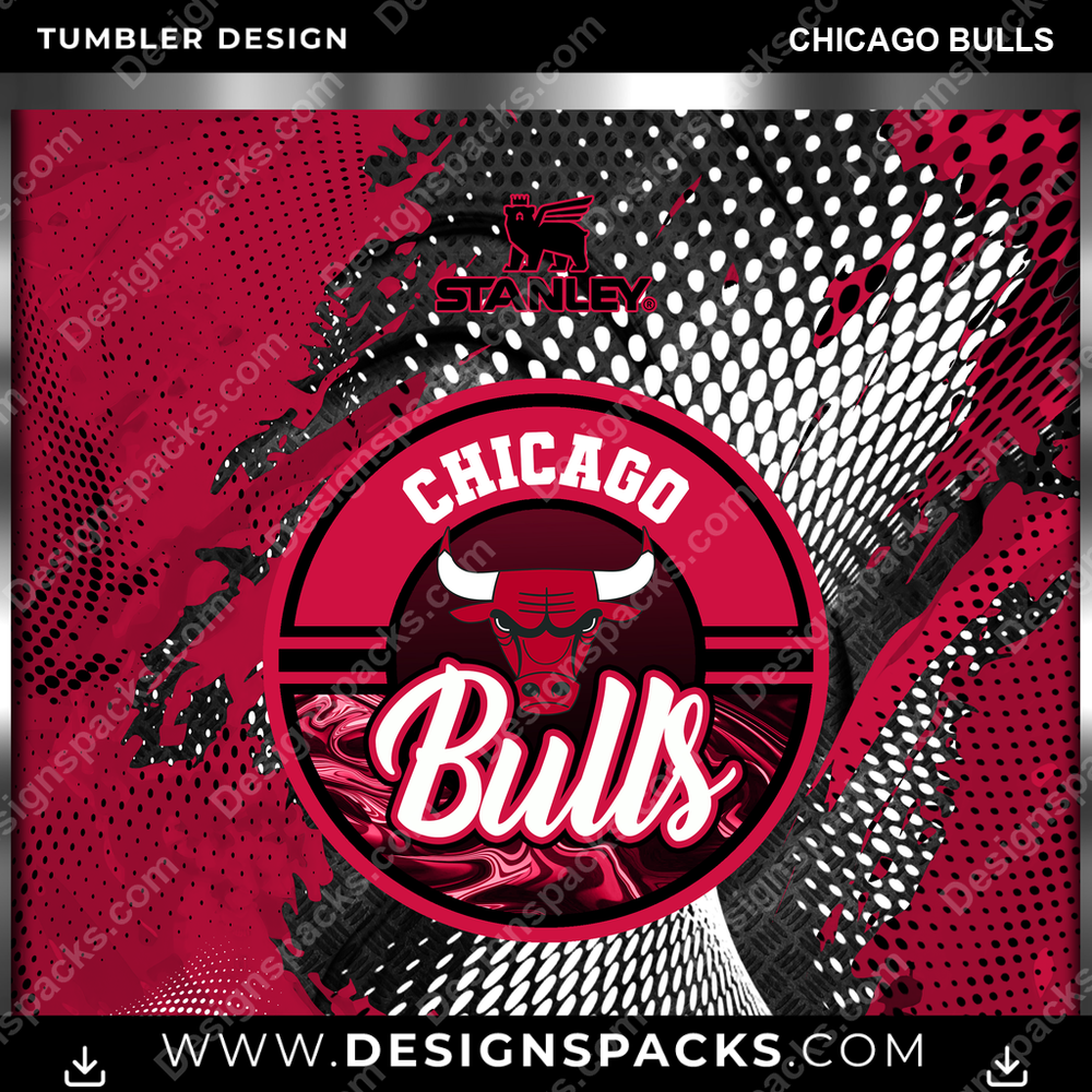 Basketball Stanley Chicago Bulls Tumbler Digital Wrap Design