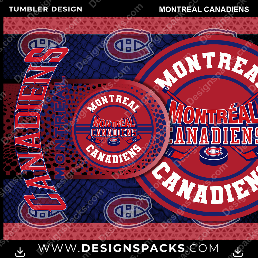 Hockey Hyper Montreal Canadiens Tumbler Digital Wrap Design