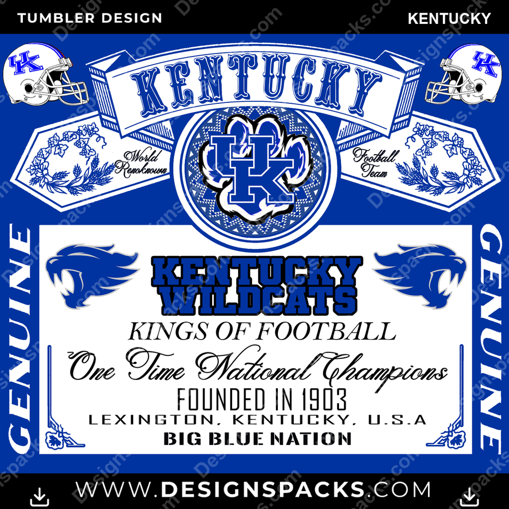 College Sport Bud Kentucky Tumbler Digital Wrap Design