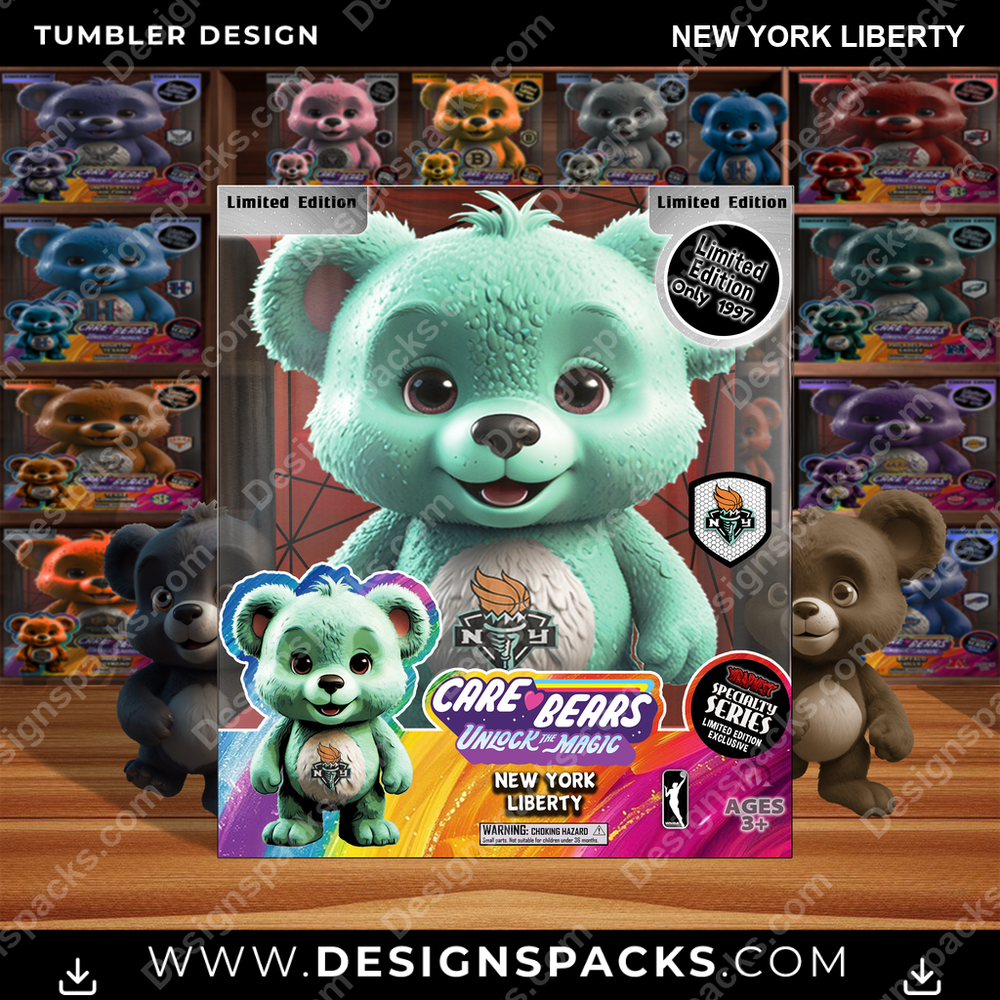 Basketball Care Bear Box New York Liberty NBA Basketball Tumbler Digital Wrap Design Download