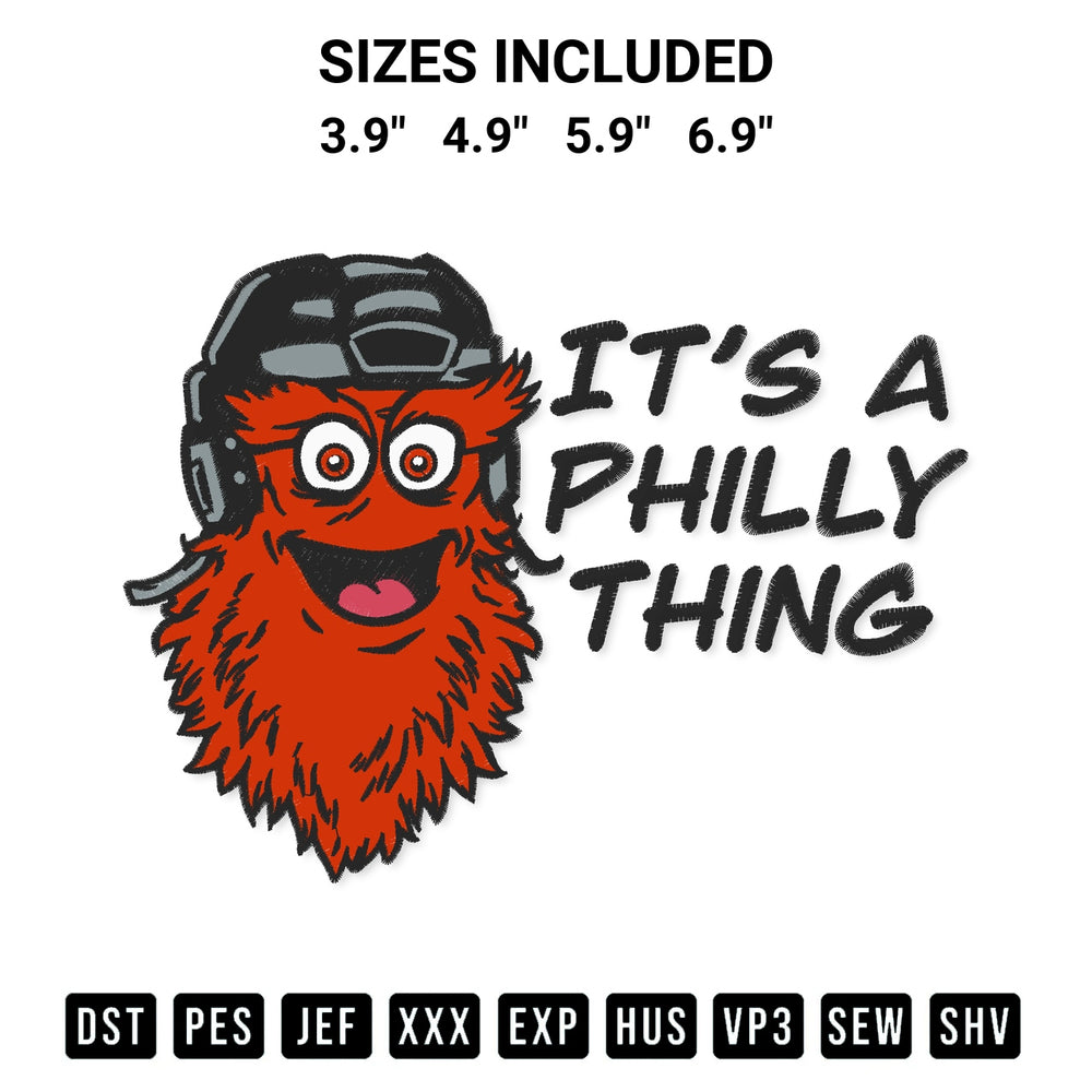 Transform your fabrics with the Its A Philly Thing Philadelphia Flyers Embroidery Design embroidery design. Instant access to premium digitized patterns at Designspacks.com. Available sizes: 3.9", 4.9", 5.9", 6.9".