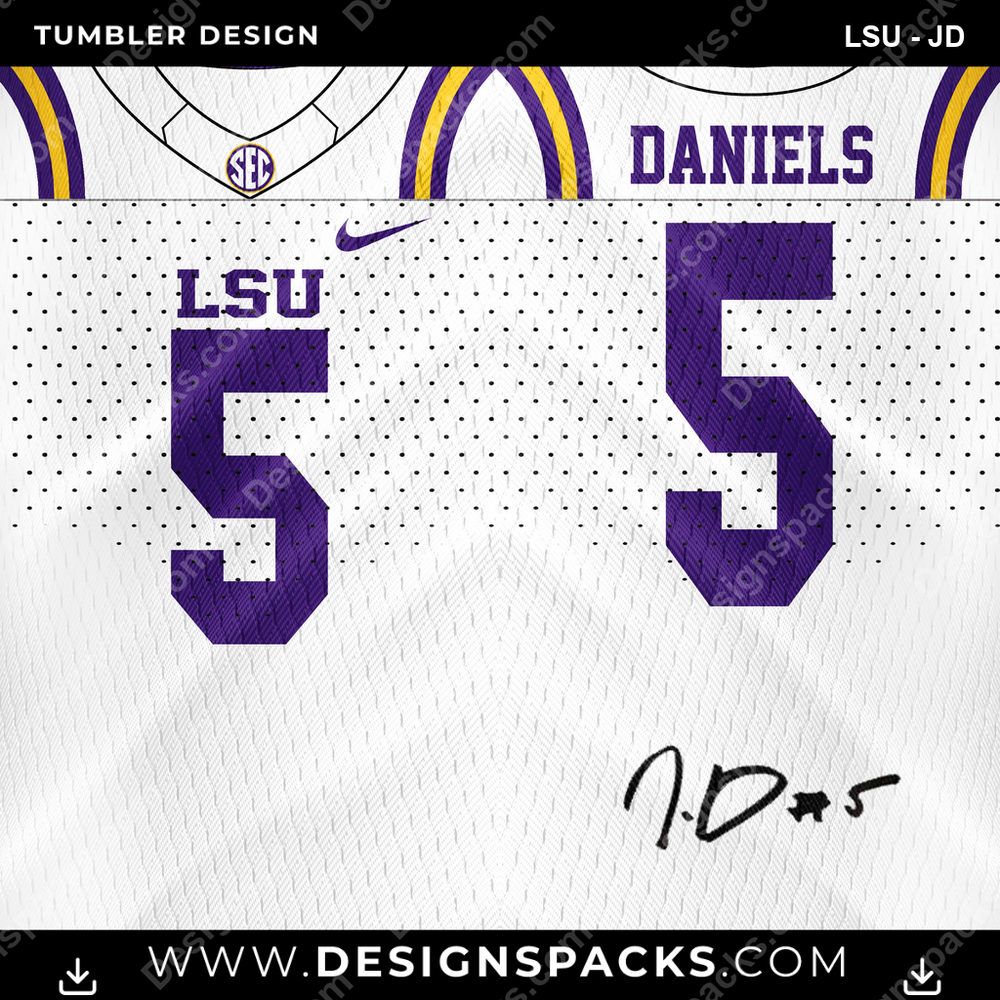 College Sport Jersey LSU - JD NCAA College Sport Tumbler Digital Wrap Design Download