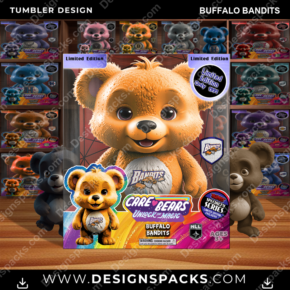 Lacrosse Care Bear Box Buffalo Bandits Tumbler Digital Wrap Design