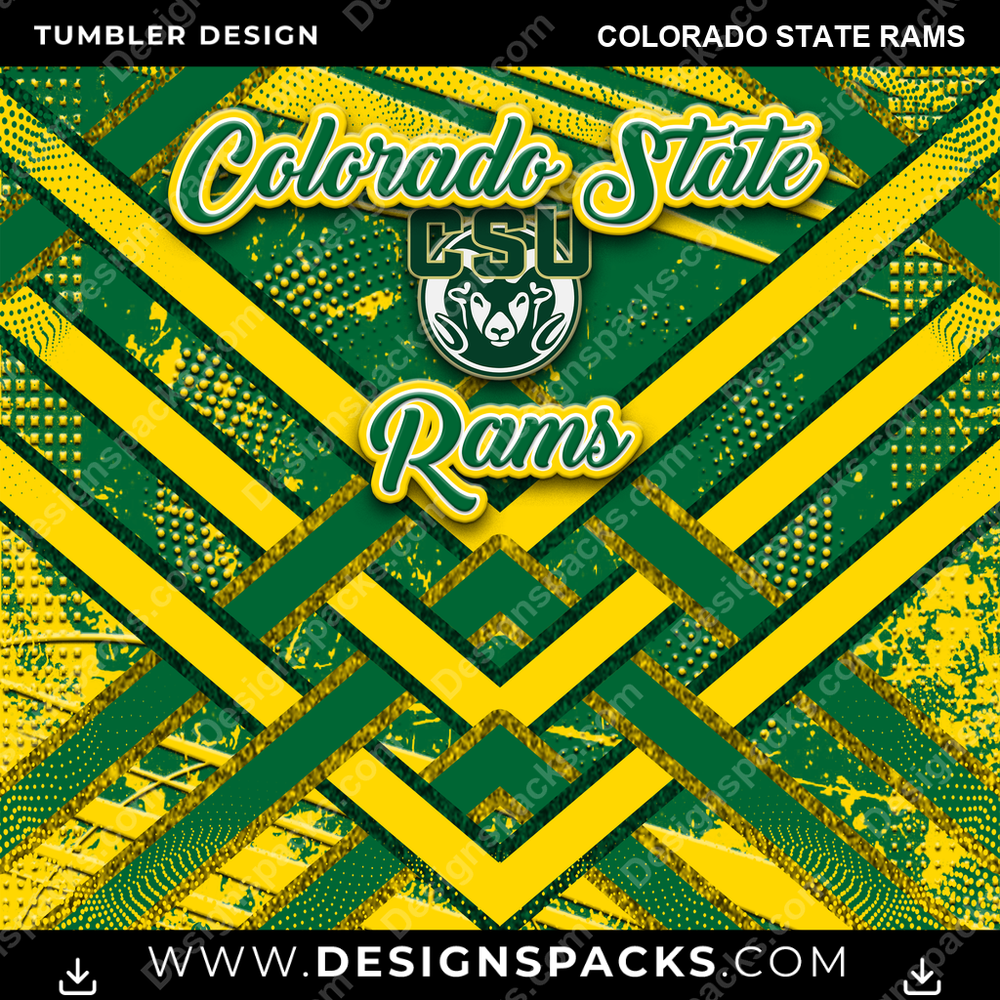 College Sport Glitter Stripe Colorado State Rams NCAA College Sport Tumbler Digital Wrap Design Download