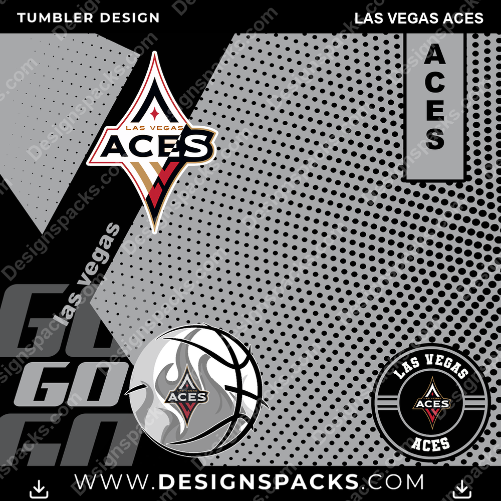 Basketball GO Las Vegas Aces Tumbler Digital Wrap Design