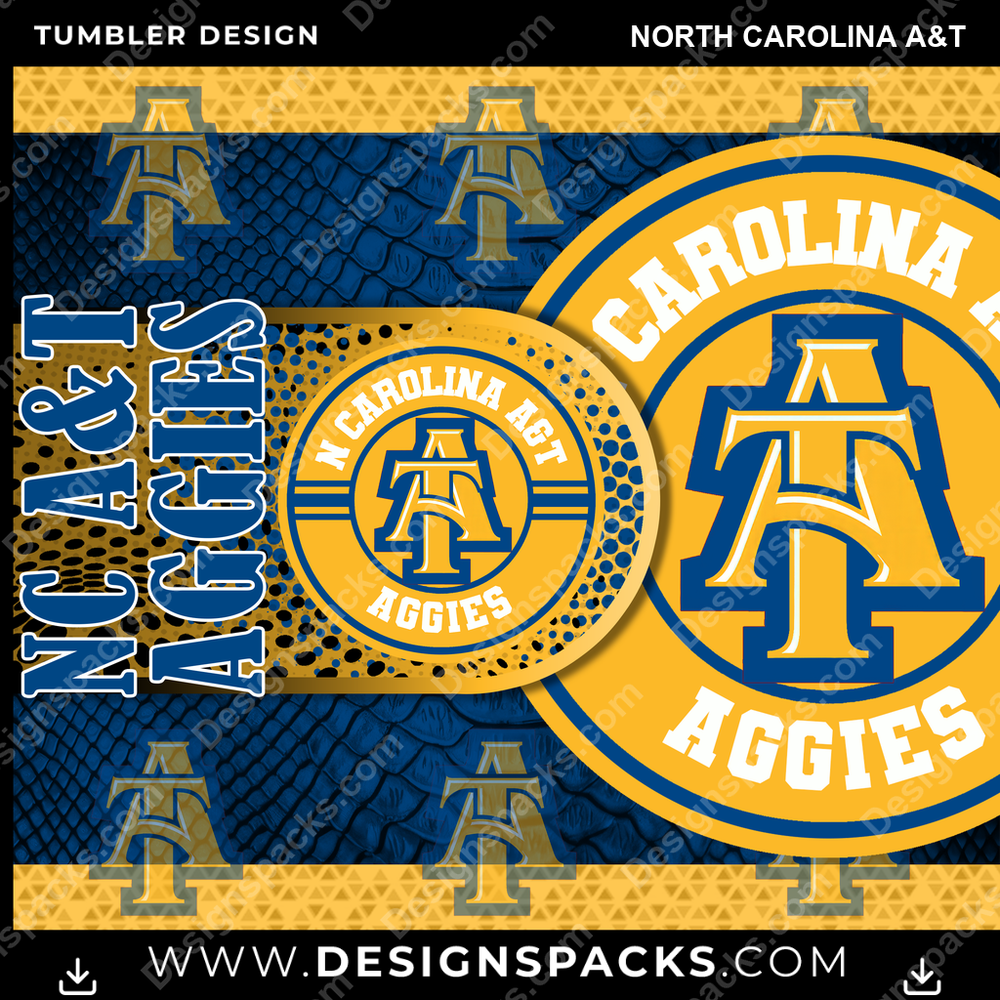 College Sport Hyper North Carolina A&T Tumbler Digital Wrap Design