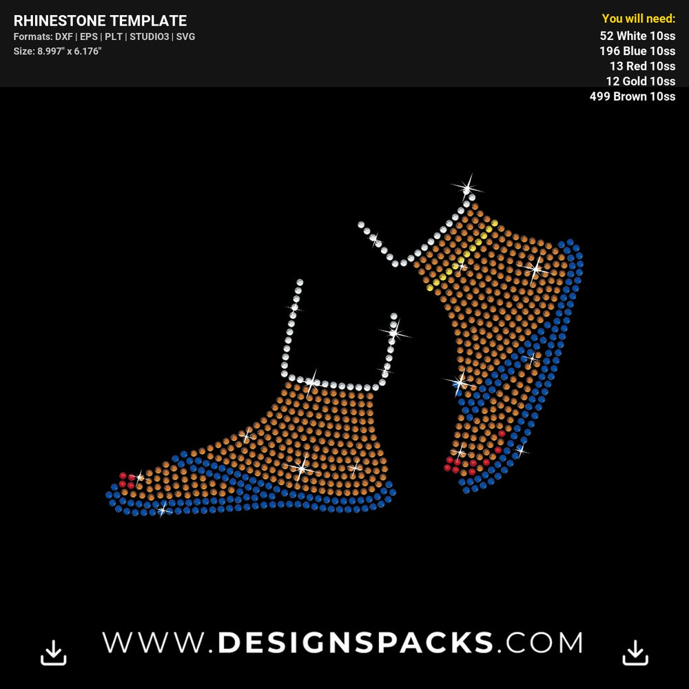 Woman Walking With Flip Flop Rhinestone Digital Template