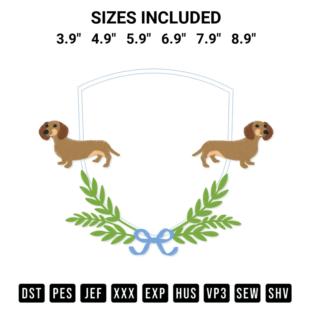 Add a unique touch to your apparel with the Banner Frame Dog Embroidery Design embroidery file. Premium instant download available now on Designspacks.com. Available sizes: 3.9", 4.9", 5.9", 6.9", 7.9", 8.9".