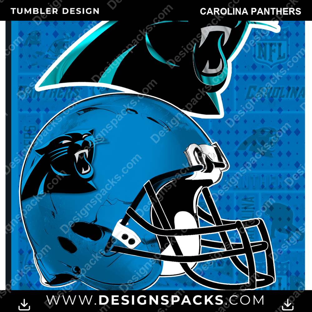 Fußballposter Carolina Panthers Tumbler Digital Wrap Design
