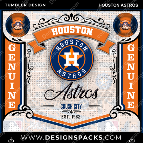 Baseball Bud Houston Astros V3 Tumbler Digital Wrap Design