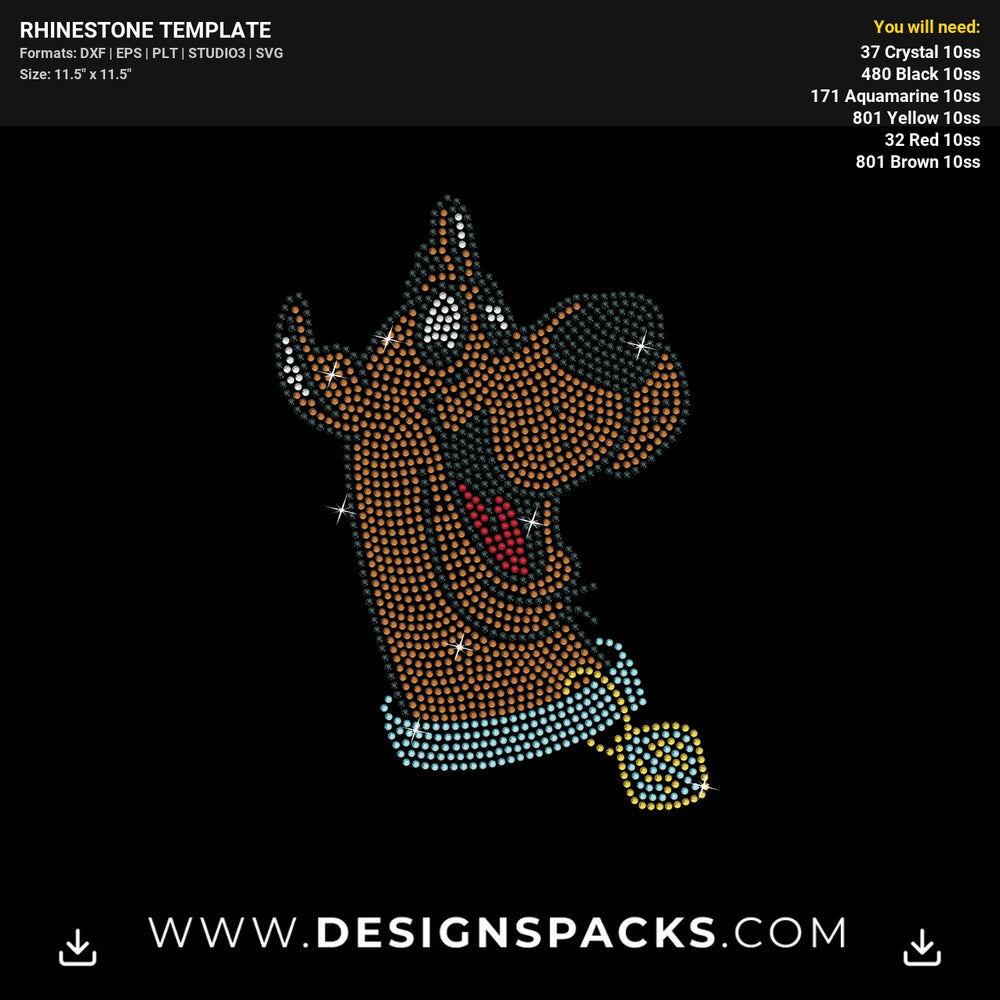 Scooby Doo Face Rhinestone Digital Template
