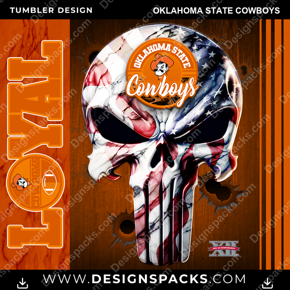 College Sport Loyal Oklahoma State Cowboys NCAA Tumbler Digital Wrap Design Download