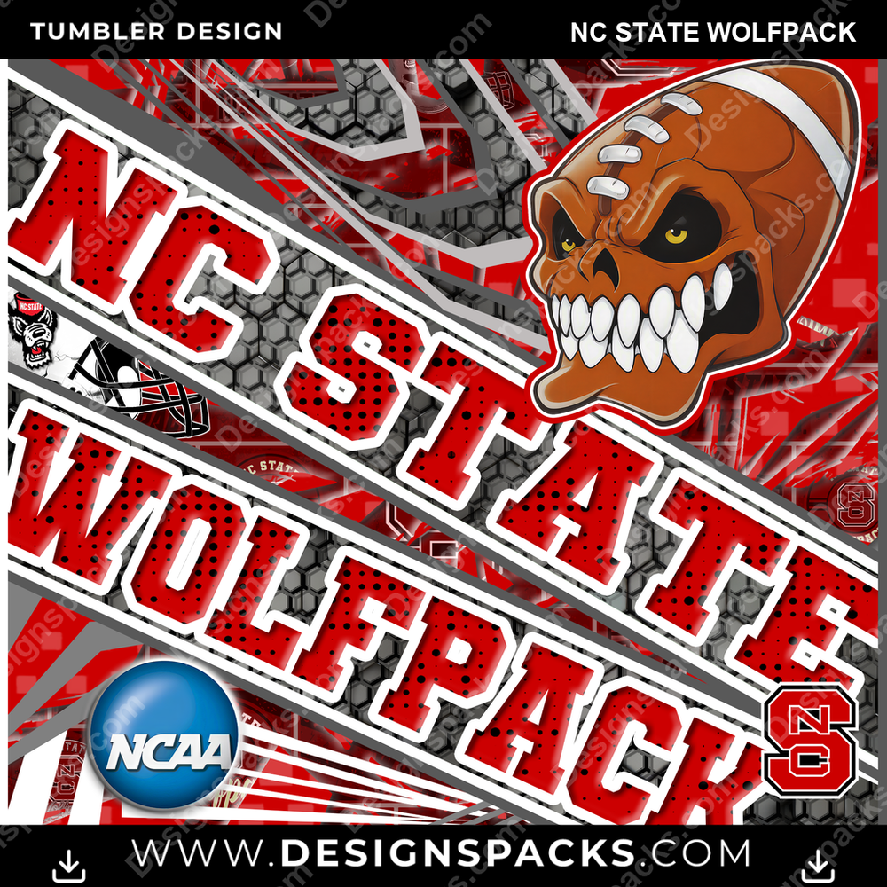 College Sport Angry Sports Nc State Wolfpack NCAA College Sport Tumbler Digital Wrap Design Download