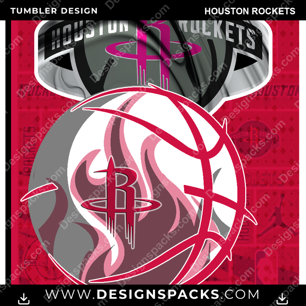 Basketball Posters Houston Rockets Tumbler Digital Wrap Design