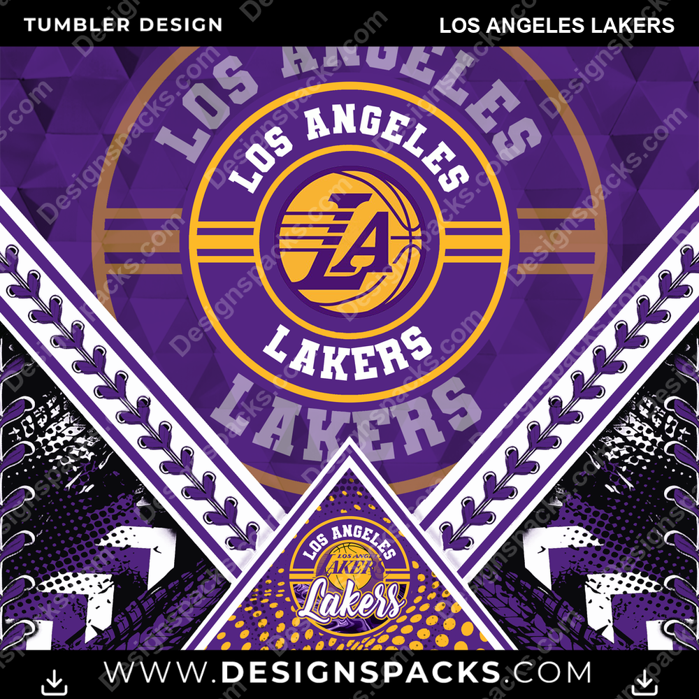 Basketball Diamond Los Angeles Lakers NBA Basketball Tumbler Digital Wrap Design Download