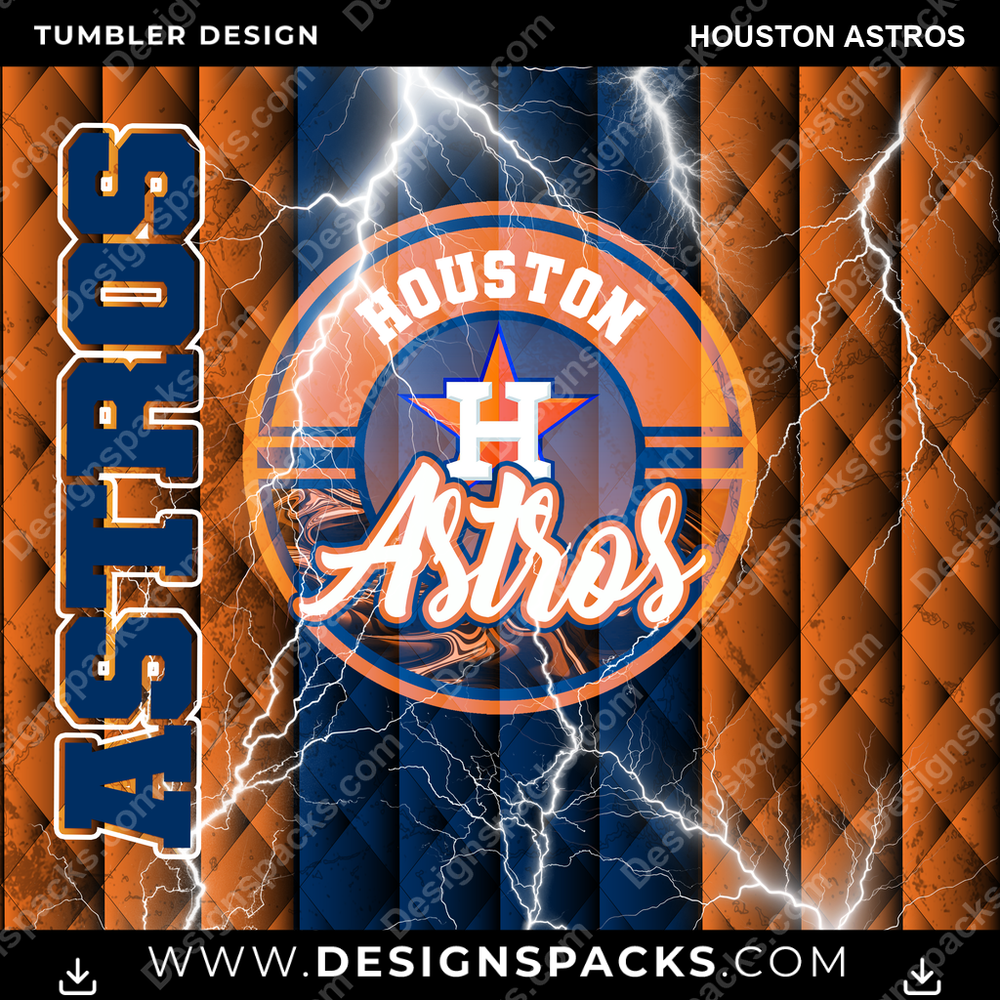 Baseball Diamond Houston Astros Tumbler Digital Wrap Design