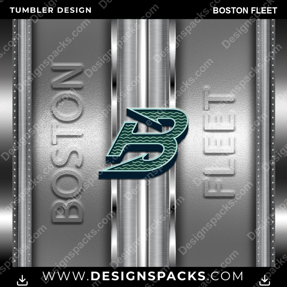 Hockey Metallic Boston Fleet Tumbler Digital Wrap Design
