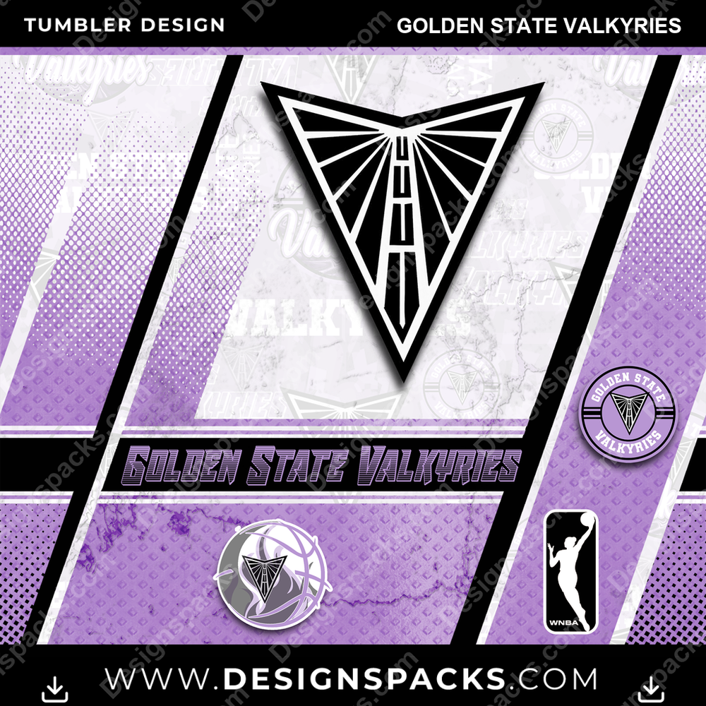 Basketball Sports Golden State Valkyries NBA Basketball Tumbler Digital Wrap Design Download