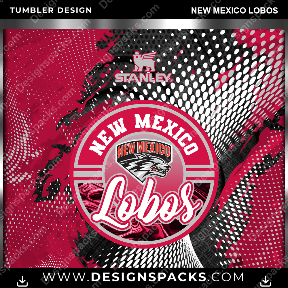 College Sport Stanley New Mexico Lobos NCAA College Sport Tumbler Digital Wrap Design Download