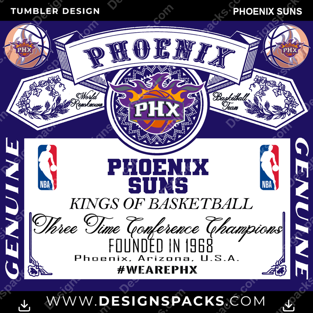 Basketball Budweiser Phoenix Suns Tumbler Digital Wrap Design