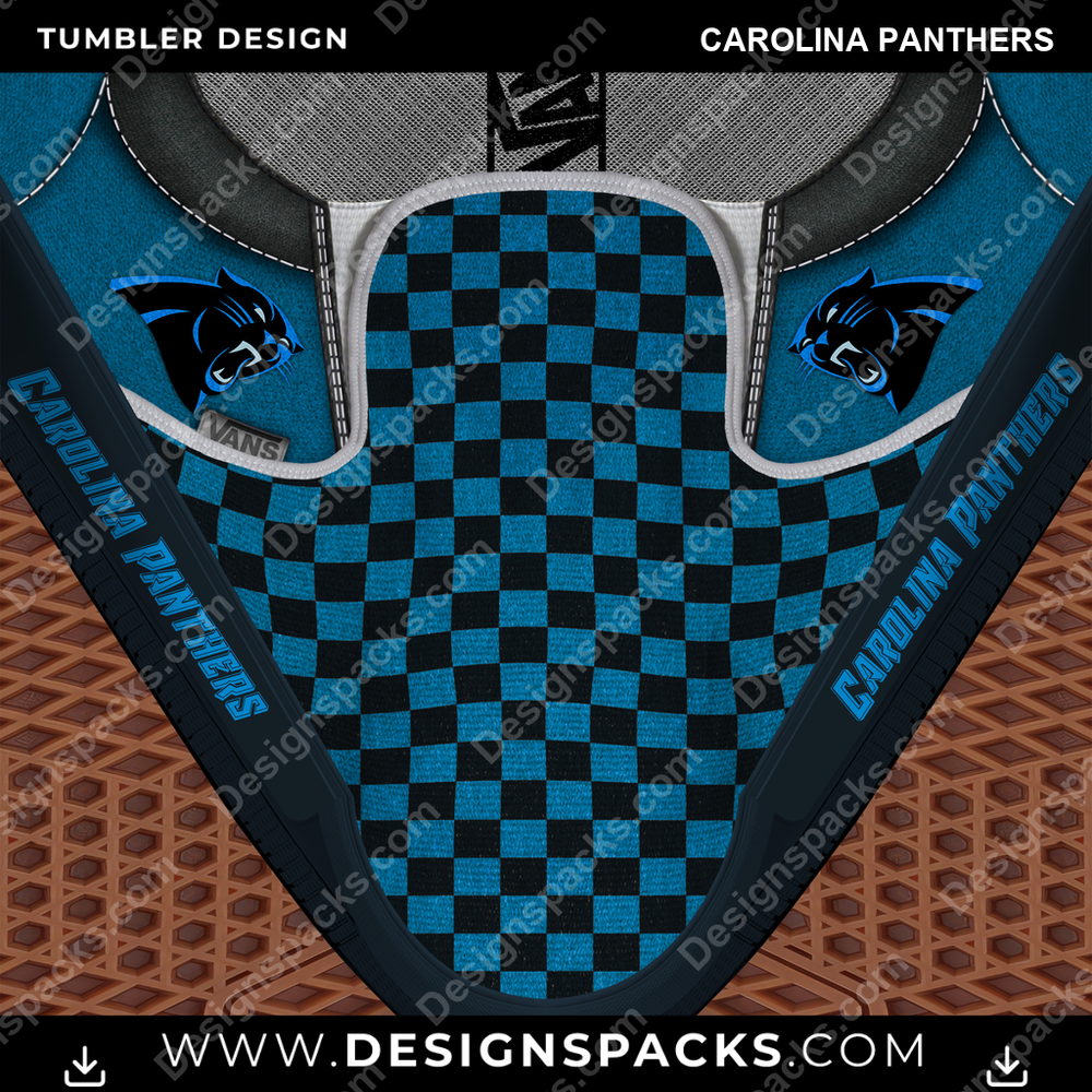 Football Vans Classic Carolina Panthers NFL Football Tumbler Digital Wrap Design Download