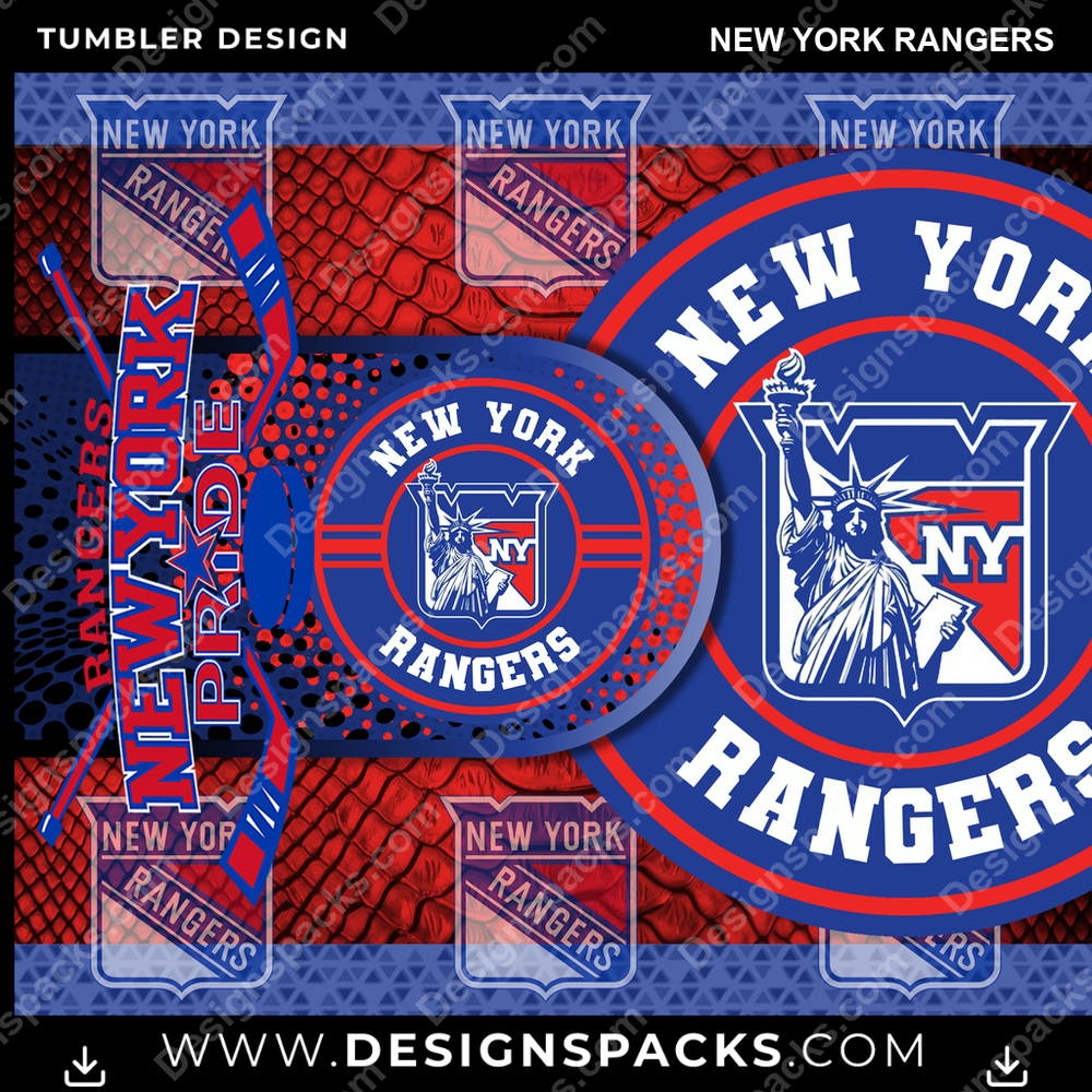 Hockey Hyper New York Rangers Tumbler Digital Wrap Design
